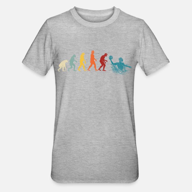 Évolution du water-polo - T-shirt polycoton Unisexe - gris chiné