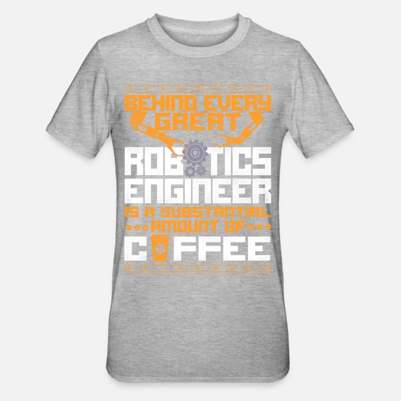 Robot Robotics Engineer Coffee - Unisex Polycotton T-Shirt - heather grey