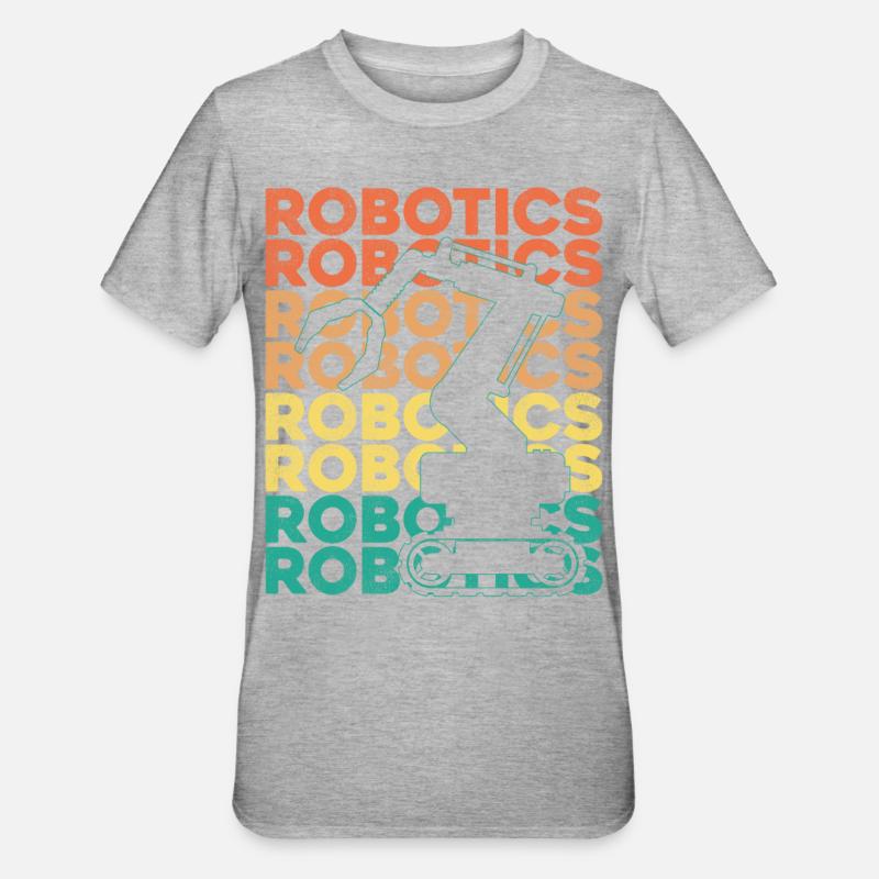Robot Robotics Engineer Retro - Unisex Polycotton T-Shirt - heather grey