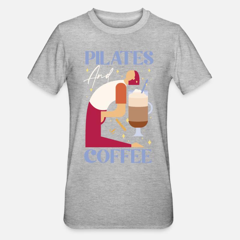 Instructeur de Pilates Professeur Café - T-shirt polycoton Unisexe - gris chiné