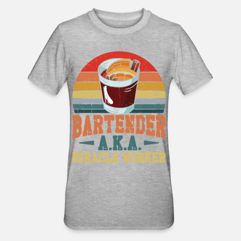 Bartender Mixologist Bartender - Unisex Polycotton T-Shirt - Grau meliert