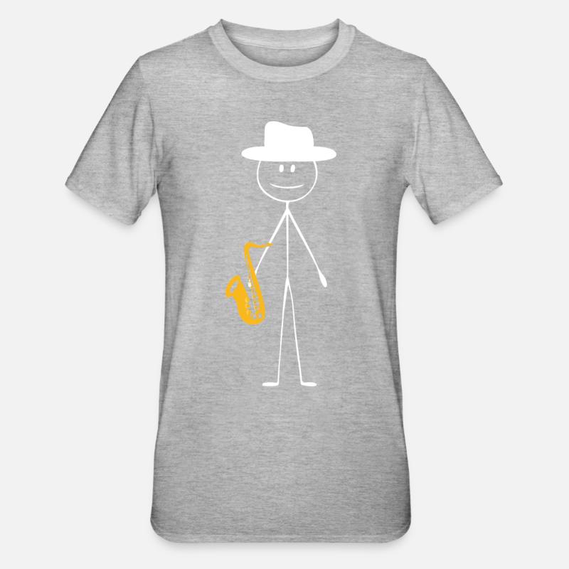Saxophone Saxophone Guy - T-shirt polycoton Unisexe - gris chiné