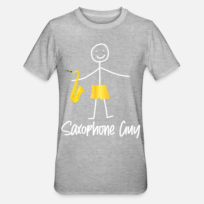 Saxophone Saxophone Guy - T-shirt polycoton Unisexe - gris chiné