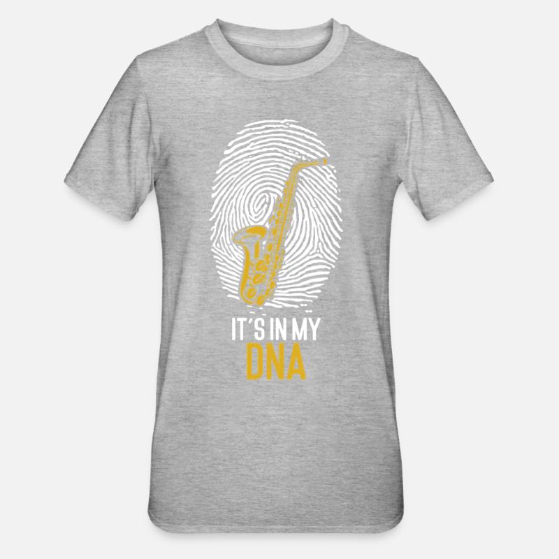 Saxophones C’est dans mon ADN - T-shirt polycoton Unisexe - gris chiné