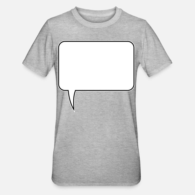 Speech bubble rectangle design - Unisex Polycotton T-Shirt - heather grey