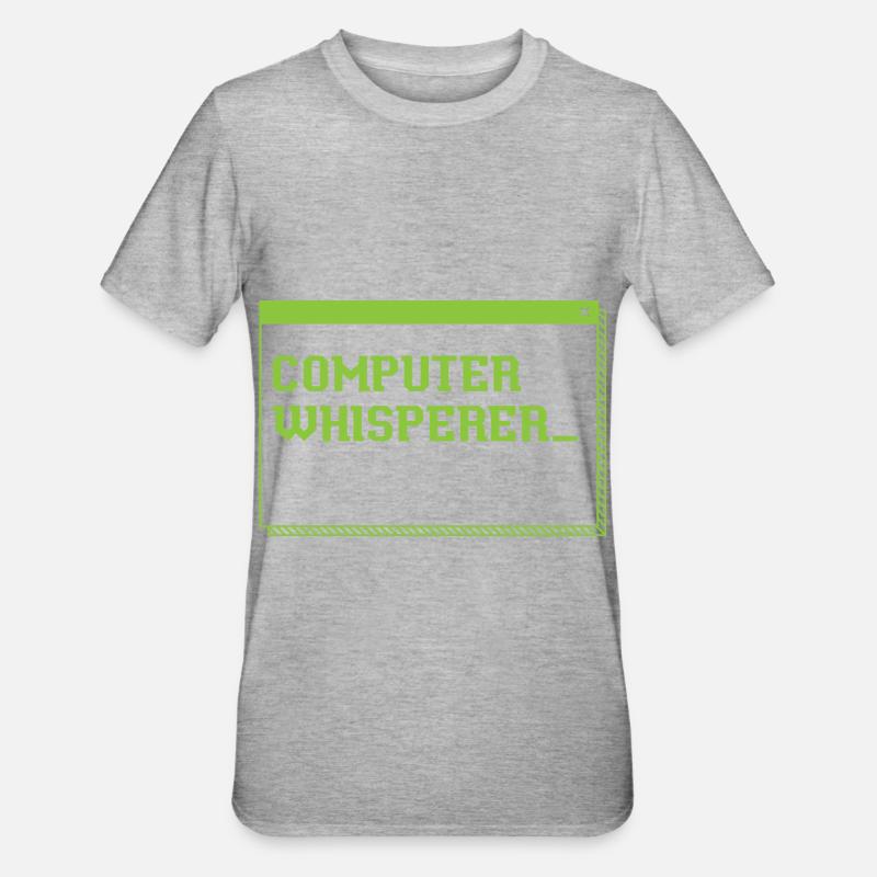 Computer-Flüsterer - Unisex Polycotton T-Shirt - Grau meliert