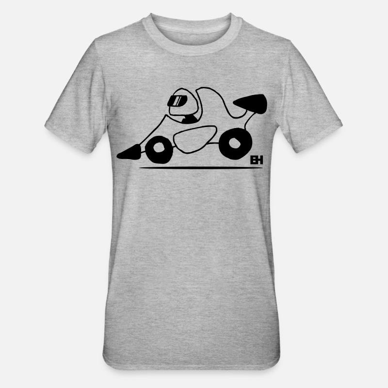 voiture de course - T-shirt polycoton Unisexe - gris chiné