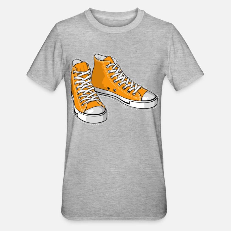 Baskets oranges - T-shirt polycoton Unisexe - gris chiné