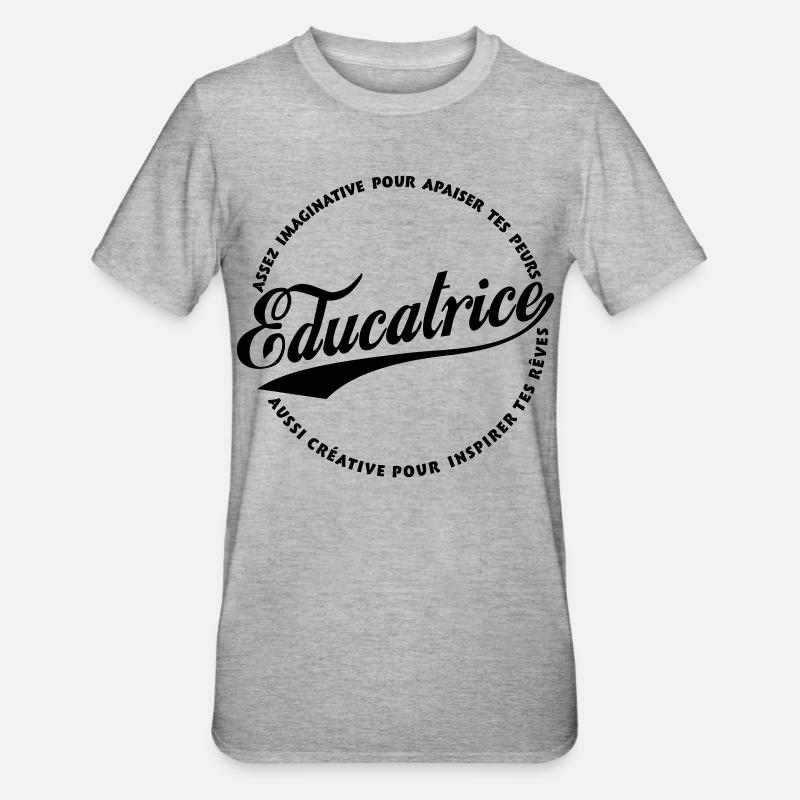 Éducatrice Imaginative et créative - T-shirt polycoton Unisexe - gris chiné