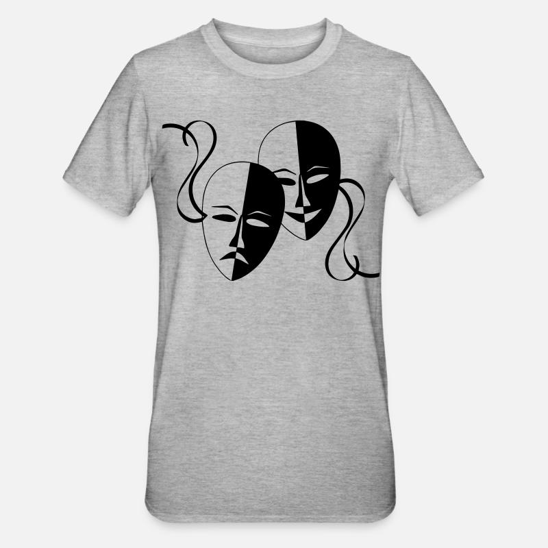 Maske, Masken, Maskierte, - Unisex Polycotton T-Shirt - Grau meliert