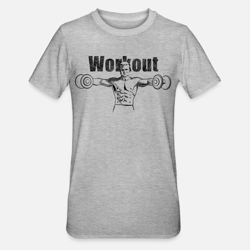 workout - T-shirt polycoton Unisexe - gris chiné