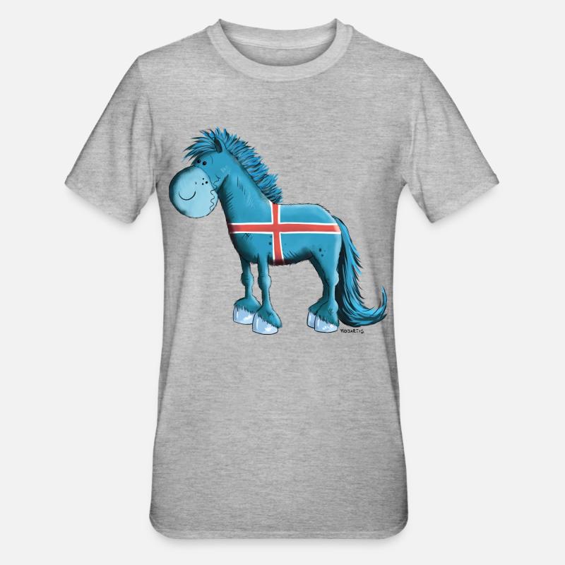 Der Isländer ist da - Unisex Polycotton T-Shirt - Grau meliert