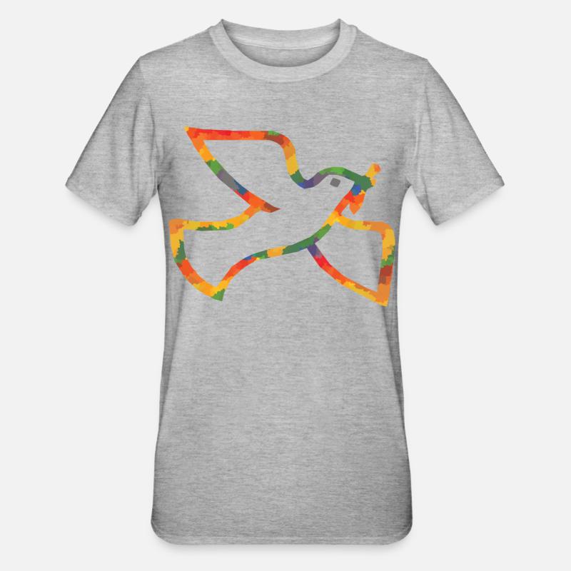 Couleur de Colombe de la paix - T-shirt polycoton Unisexe - gris chiné