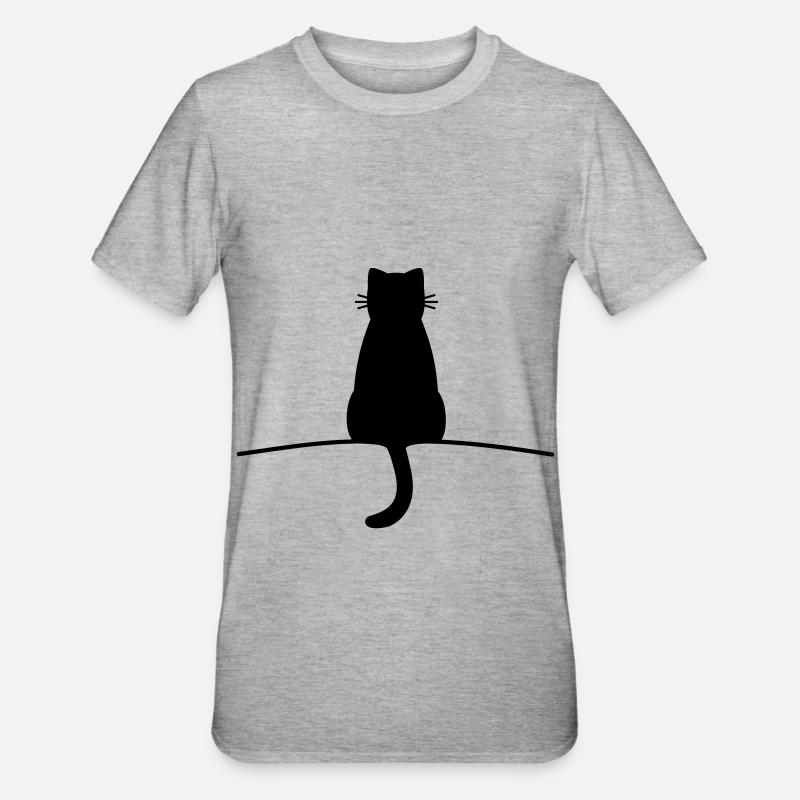 Chat chat minimal - T-shirt polycoton Unisexe - gris chiné