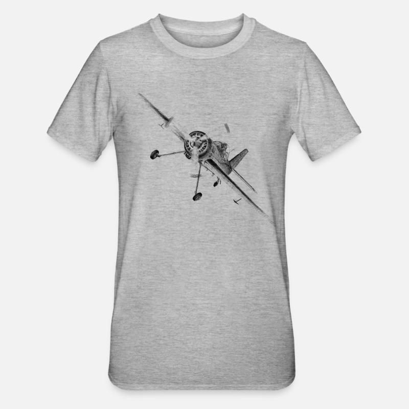 plane - T-shirt polycoton Unisexe - gris chiné