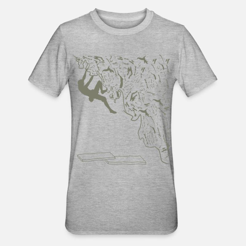 Klettern Bouldern - Unisex Polycotton T-Shirt - Grau meliert
