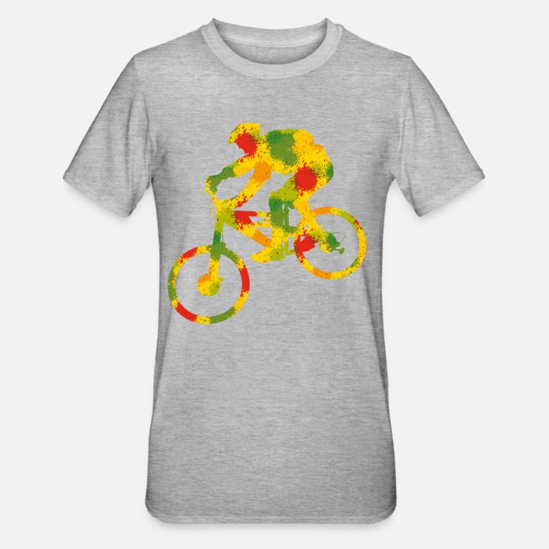Bunter Biker - Unisex Polycotton T-Shirt - Grau meliert