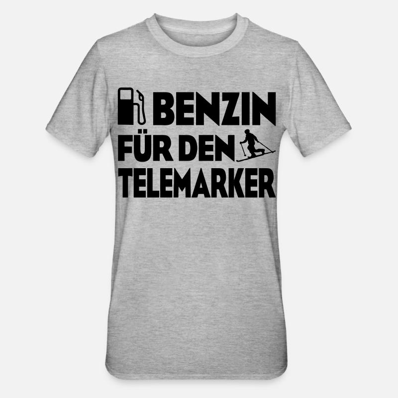 Benzin Telemarker - Unisex Polycotton T-Shirt - Grau meliert