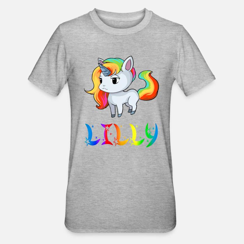 Lilly Einhorn - T-shirt polycoton Unisexe - gris chiné