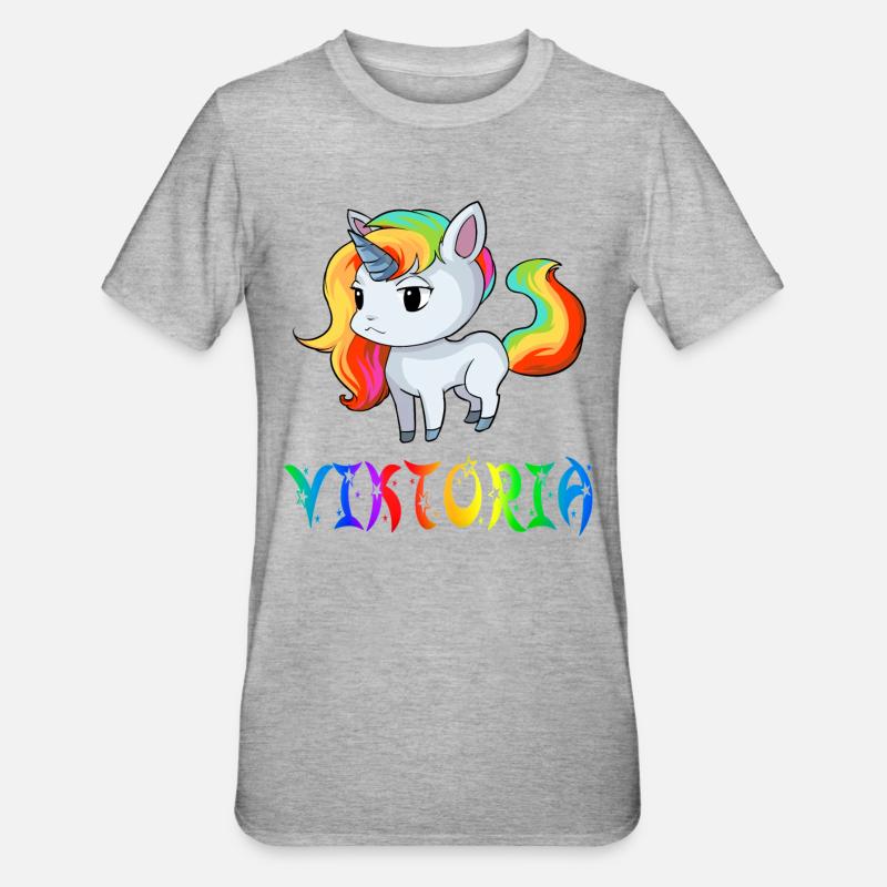 Viktoria Einhorn - T-shirt polycoton Unisexe - gris chiné