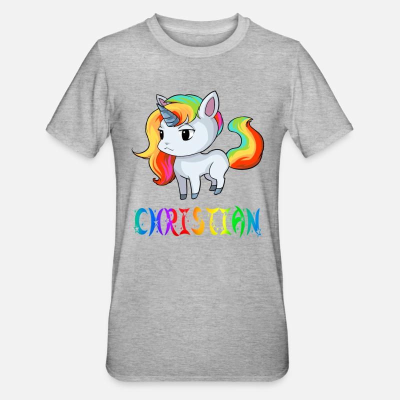 Christian Einhorn - Unisex Polycotton T-Shirt - Grau meliert