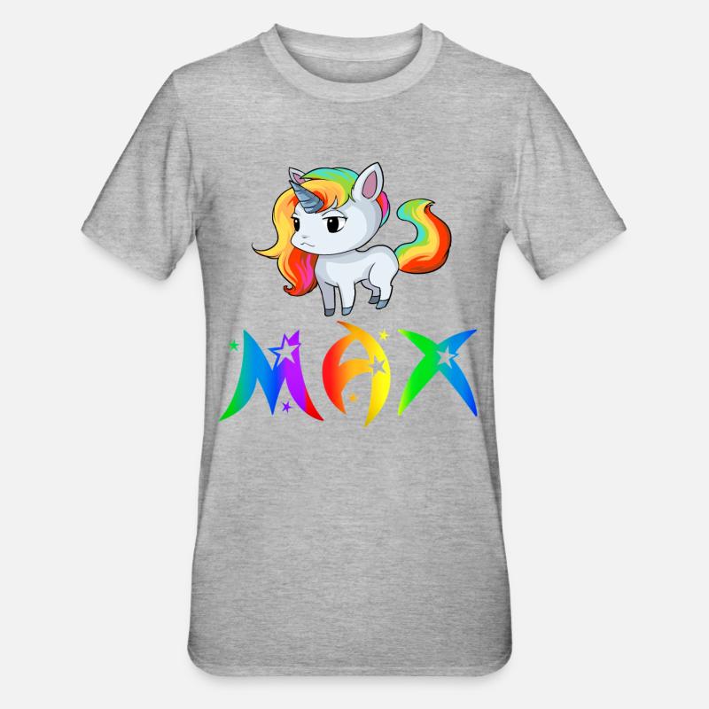 Einhorn Max - Unisex Polycotton T-Shirt - Grau meliert