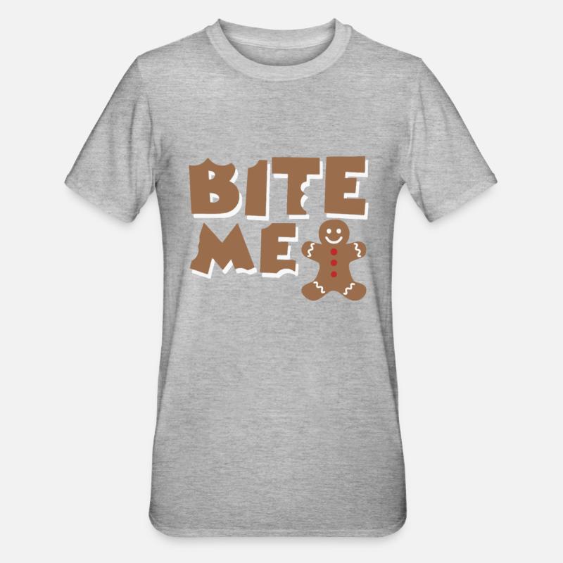 bite me - Unisex Polycotton T-Shirt - Grau meliert