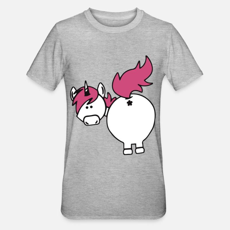 einhorn hintern - Unisex Polycotton T-Shirt - Grau meliert