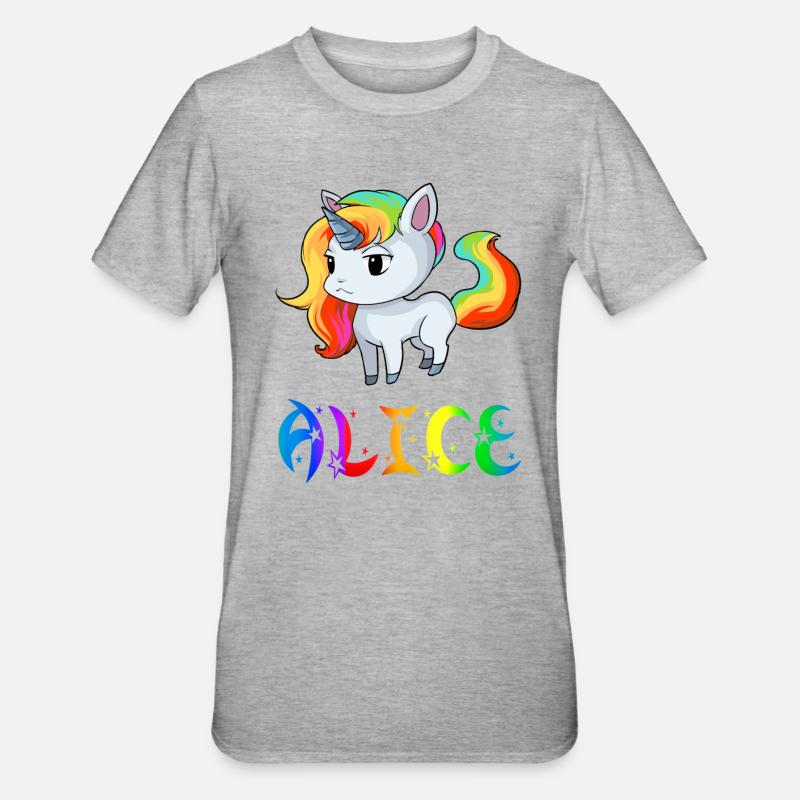 Einhorn Alice - T-shirt polycoton Unisexe - gris chiné