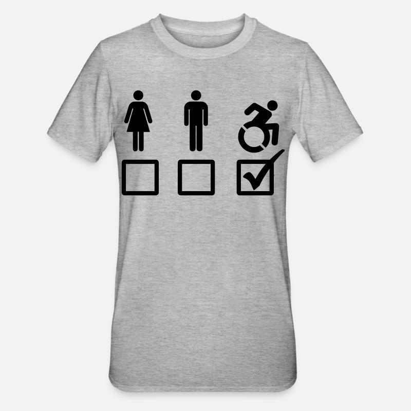 L’utilisateur d’un fauteuil roulant convient # - T-shirt polycoton Unisexe - gris chiné