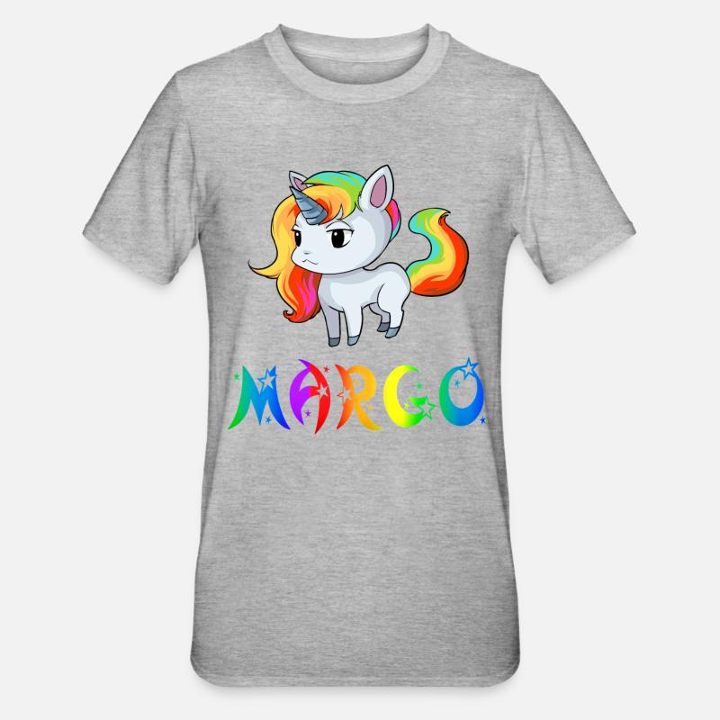 Einhorn Margo - Unisex Polycotton T-Shirt - Grau meliert