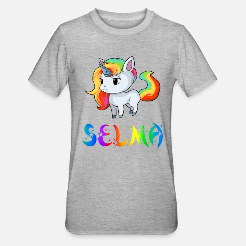 Einhorn Selma - Unisex Polycotton T-Shirt - Grau meliert
