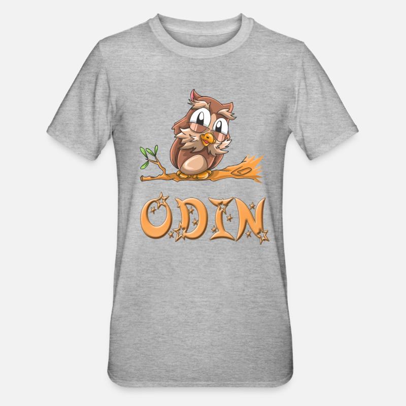 Gufo Odino - Maglietta unisex, mix cotone e poliestere - grigio melange