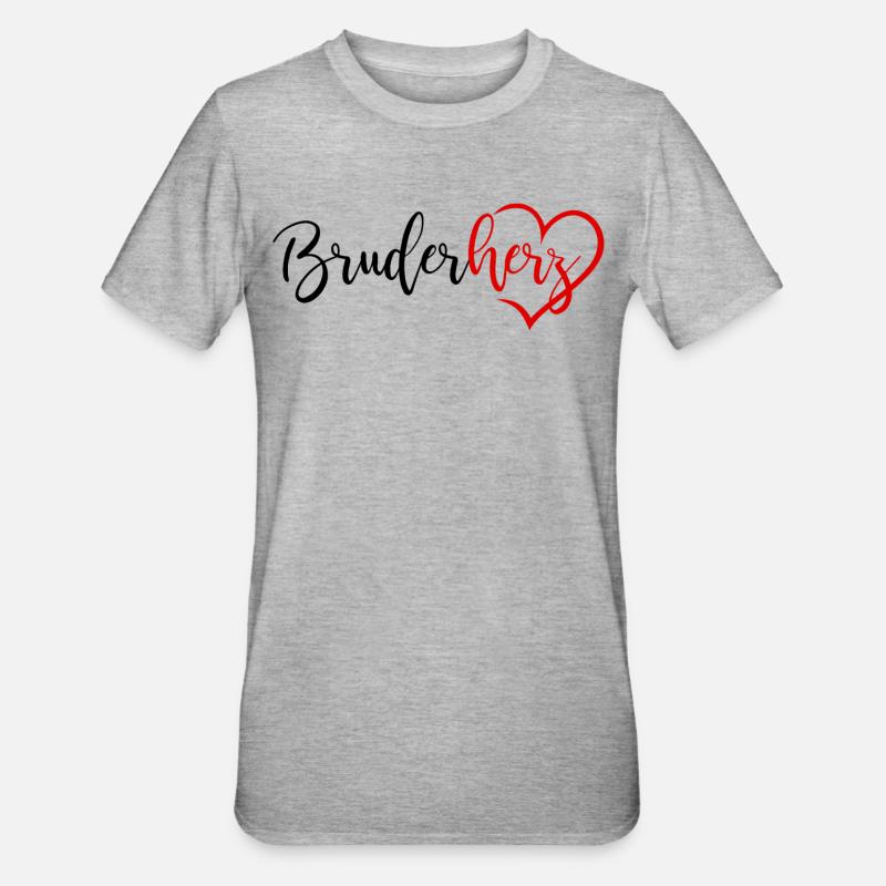 Bruderherz - Unisex Polycotton T-Shirt - Grau meliert