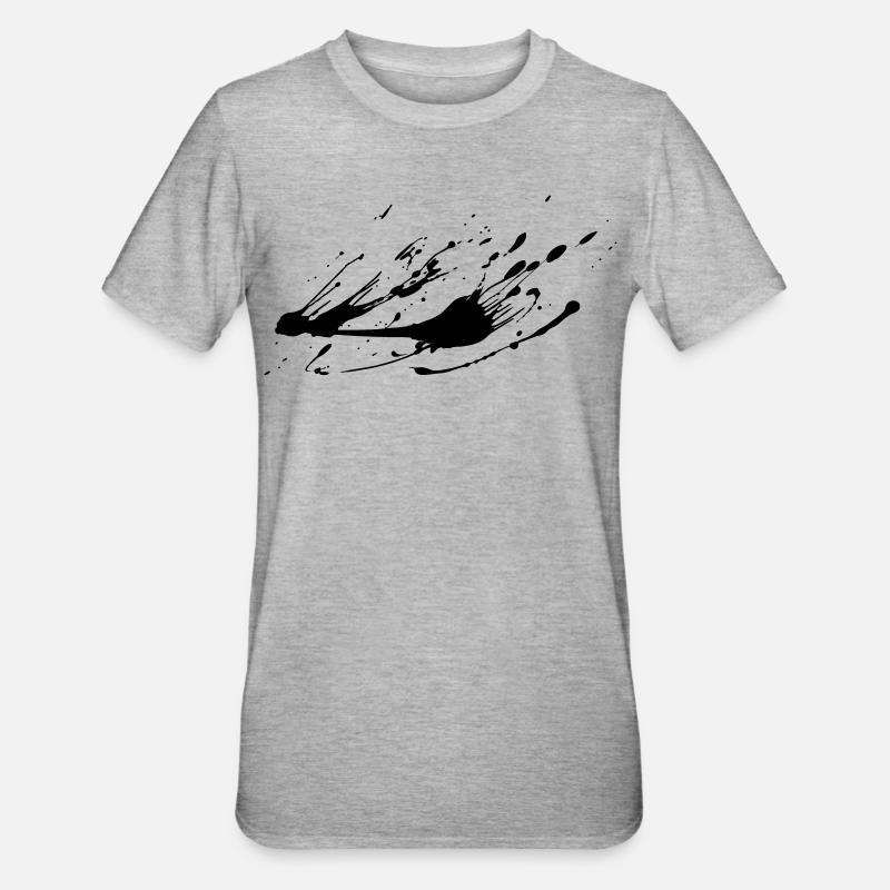 Paint splash image # - Unisex Polycotton T-Shirt - heather grey