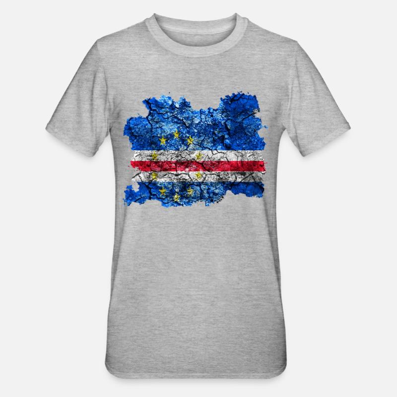 Cabo Verde Drapeau Vintage - T-shirt polycoton Unisexe - gris chiné