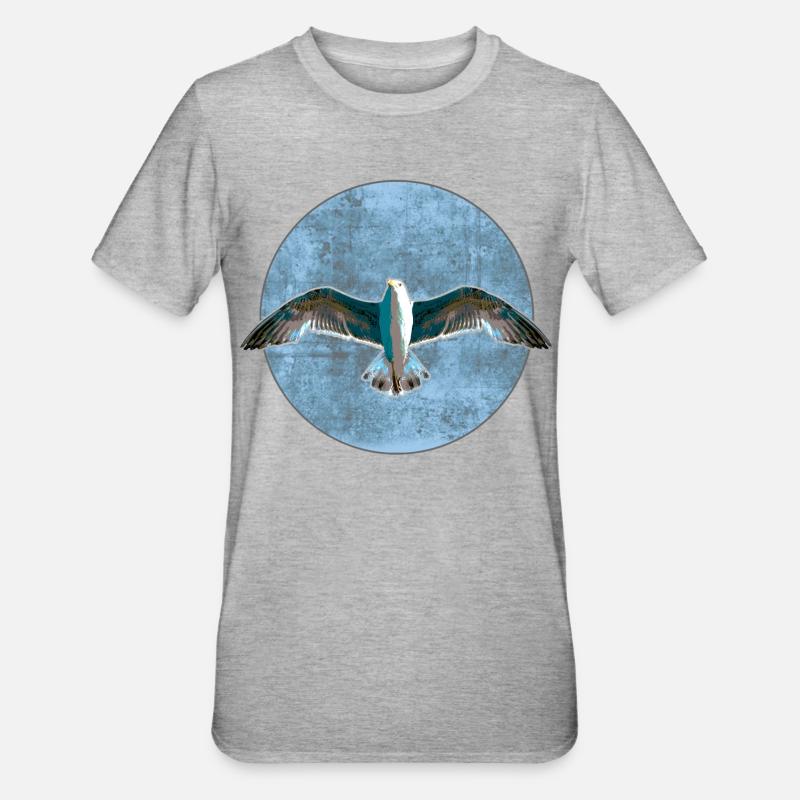 Möwe - Unisex Polycotton T-Shirt - Grau meliert
