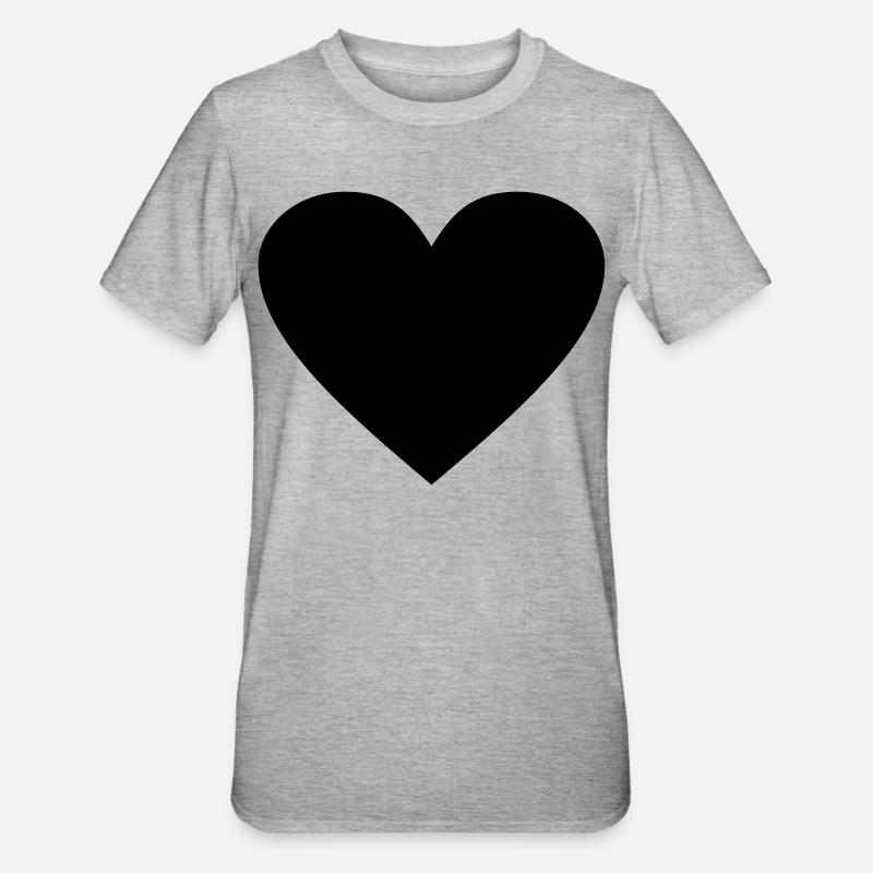 Black Heart Awesomeelement - Unisex Polycotton T-Shirt - heather grey