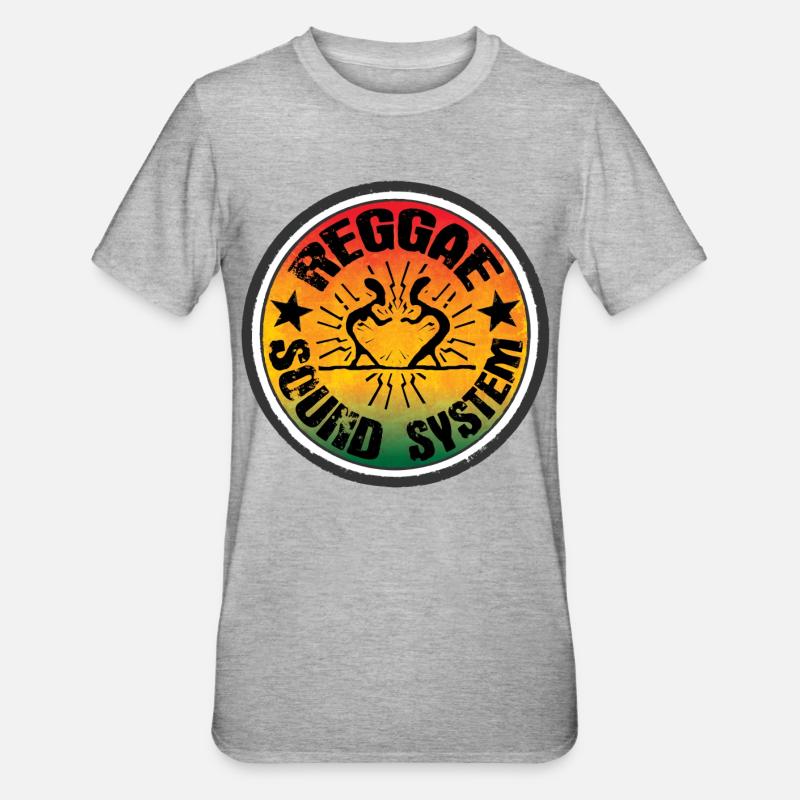 Reggae Soundsystem - T-shirt polycoton Unisexe - gris chiné