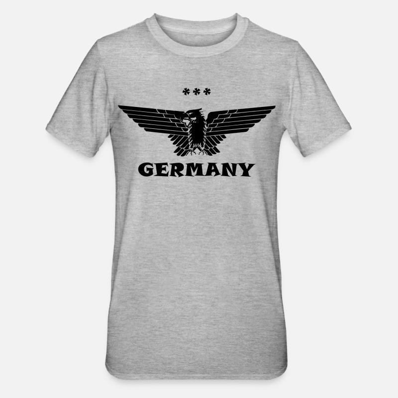 Deutsdchland Adler Germany black - Unisex Polycotton T-Shirt - Grau meliert