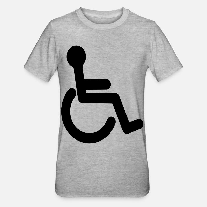 Symbole de base du fauteuil roulant # - T-shirt polycoton Unisexe - gris chiné