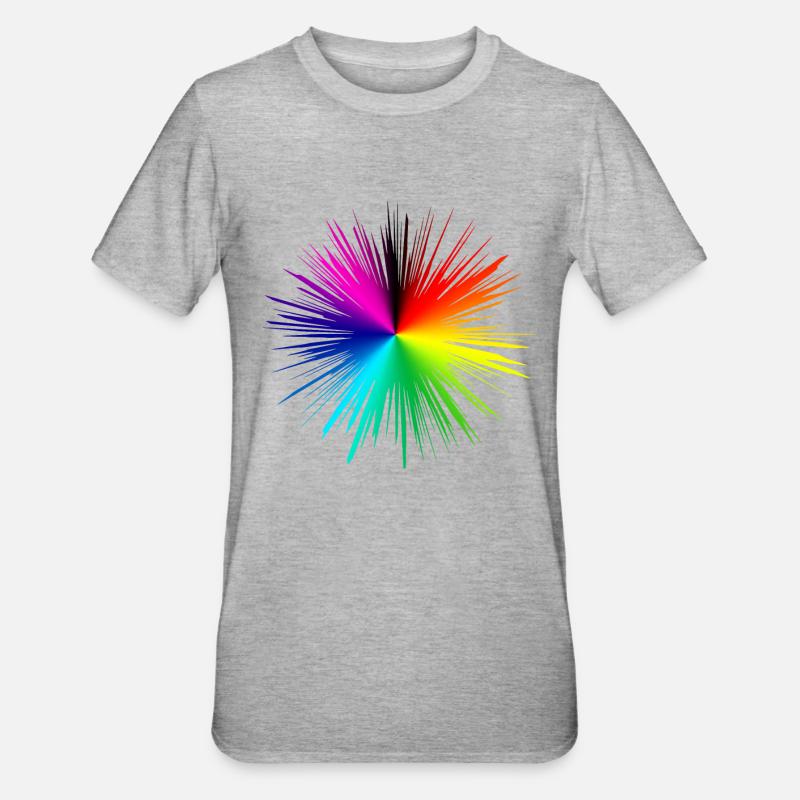 Explosion de couleur rafale radiale - T-shirt polycoton Unisexe - gris chiné