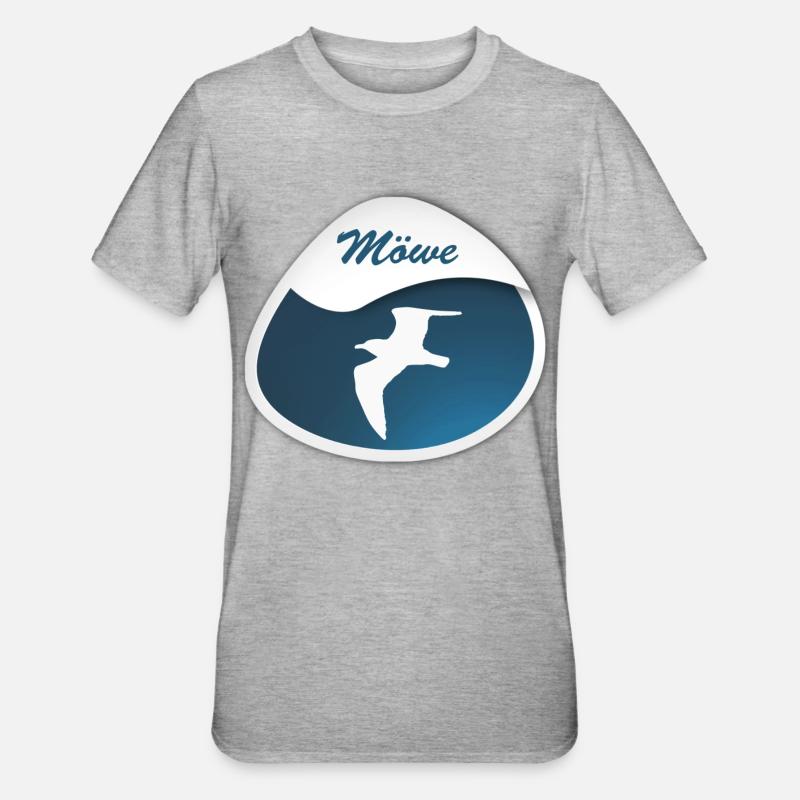 Möwe - Unisex Polycotton T-Shirt - Grau meliert