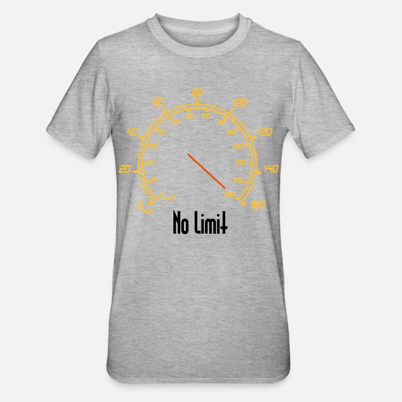 Compteur de vitesse, sans limite - T-shirt polycoton Unisexe - gris chiné