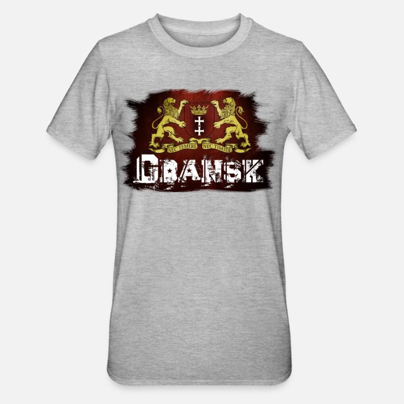 Danzig - Polen - Unisex Polycotton T-Shirt - Grau meliert