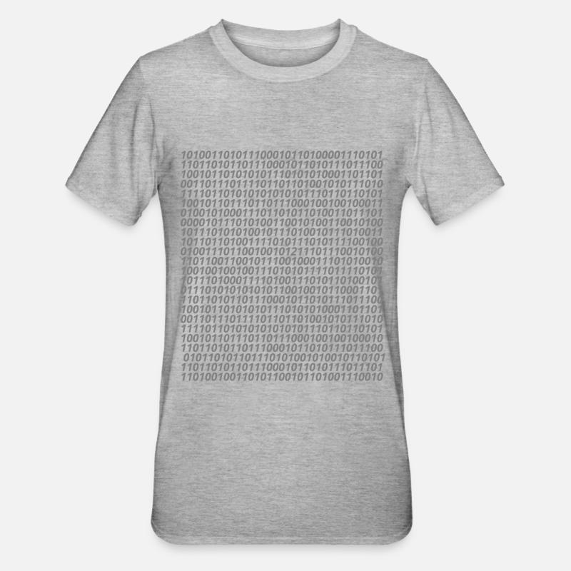 Logo de code binaire - T-shirt polycoton Unisexe - gris chiné