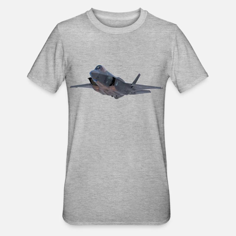 F-35 - T-shirt polycoton Unisexe - gris chiné