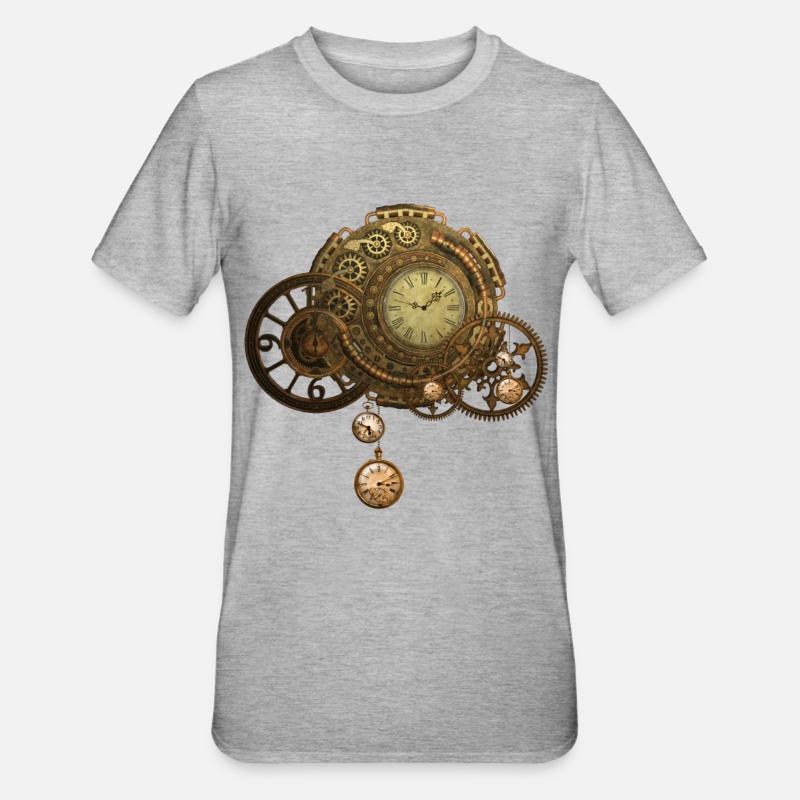 Wunderbare steampunk Design - Unisex Polycotton T-Shirt - Grau meliert