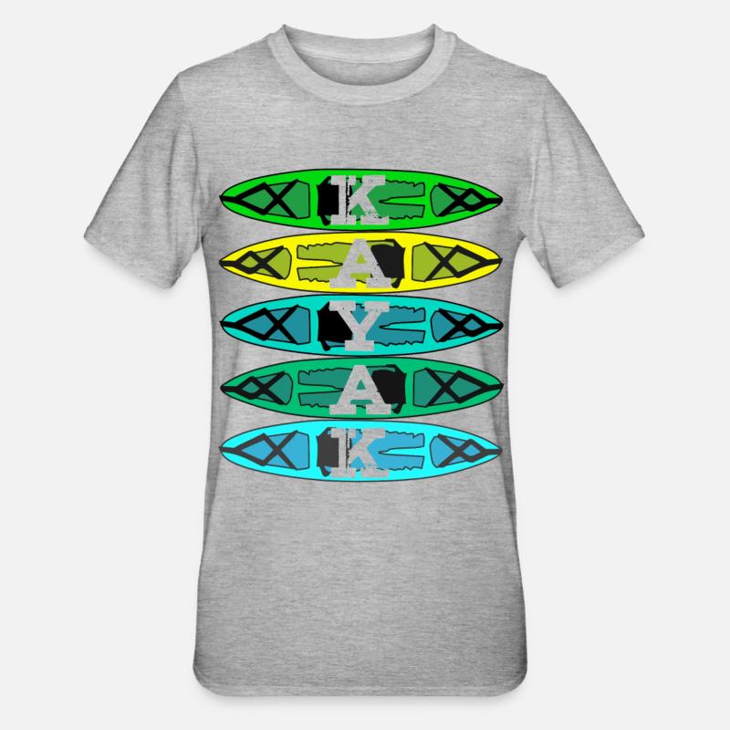 Kayak paddle canoe gift - Unisex Polycotton T-Shirt - heather grey