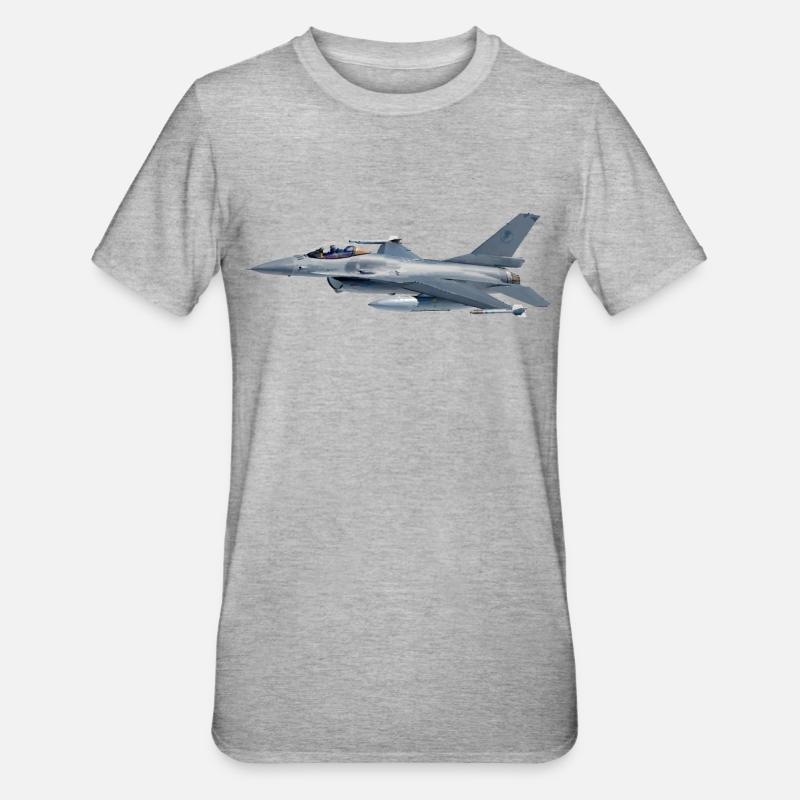 F-16 - T-shirt polycoton Unisexe - gris chiné